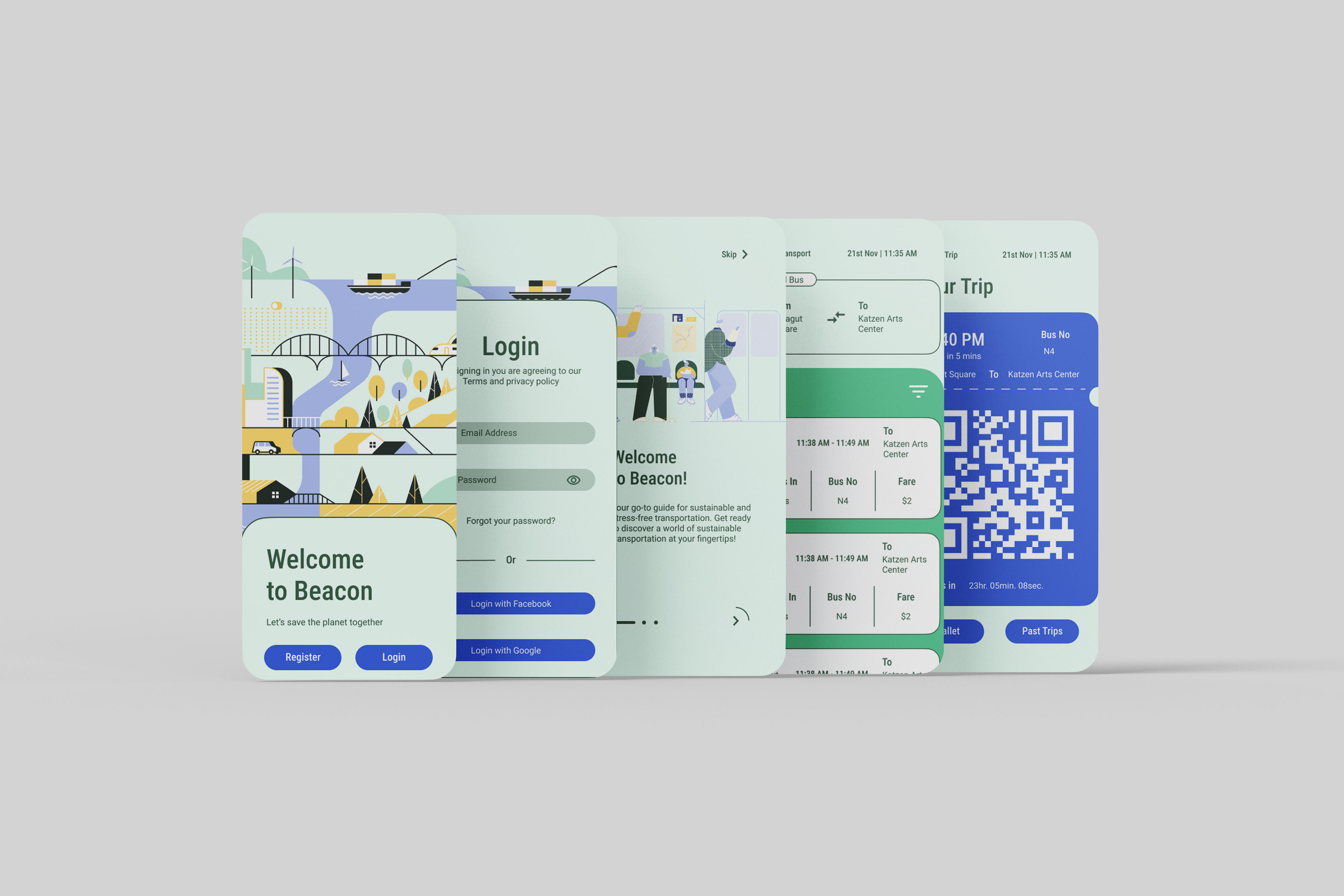 Multiple mockups of an app screen